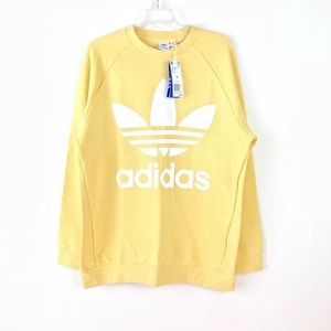 Yellow adidas oversized crewneck